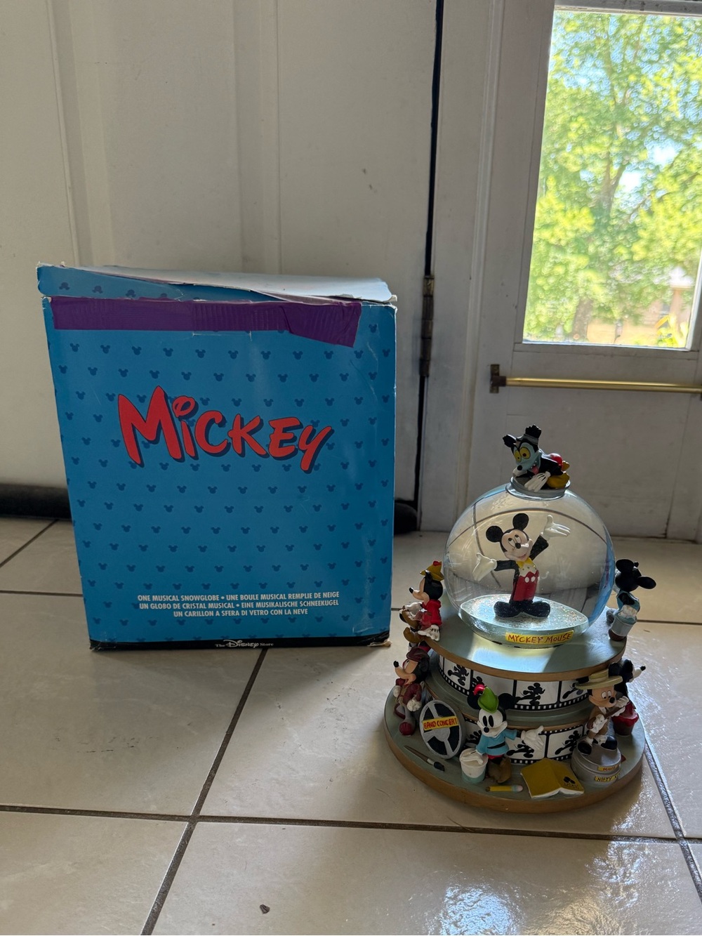 Disney Mickey Mouse Musical Snow Globe “Through the Years”